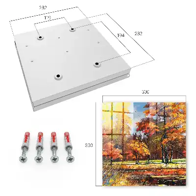 Wall mounted key cabinet Autumn landscape reflected in the water