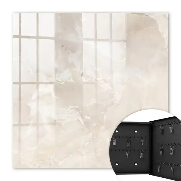 Wall mounted key cabinet Marble elegance in natural tones