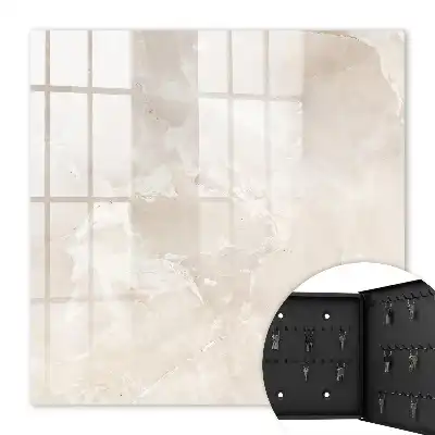 Wall mounted key cabinet Marble elegance in natural tones