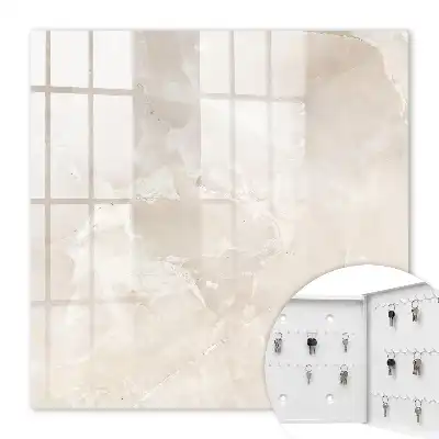 Wall mounted key cabinet Marble elegance in natural tones