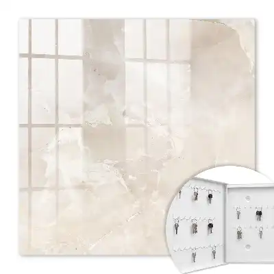 Wall mounted key cabinet Marble elegance in natural tones