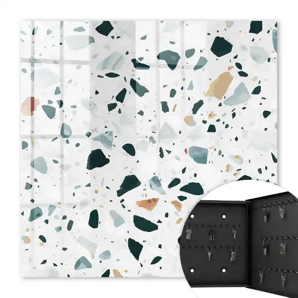 Decorative key box Colorful pebbles with shades of green