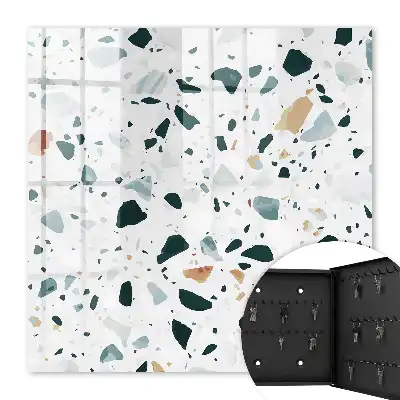 Decorative key box Colorful pebbles with shades of green