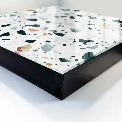 Decorative key box Colorful pebbles with shades of green