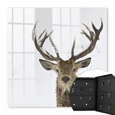 Wall mounted key box A winter deer full of harmony