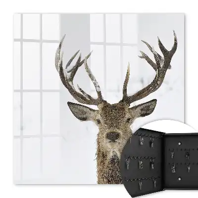 Wall mounted key box A winter deer full of harmony