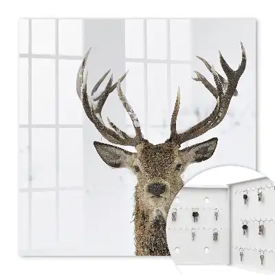 Wall mounted key box A winter deer full of harmony