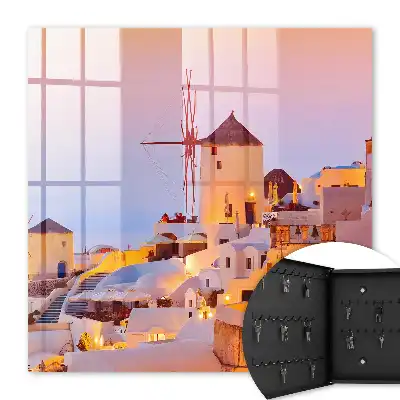 Wall mounted key cabinet Greek island in the warm west