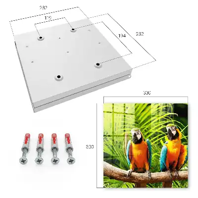 Wall mounted key box Tropical Green Leaf Birds