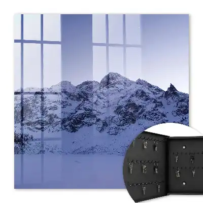 Wall mounted key box The winter majesty of the sky mountains