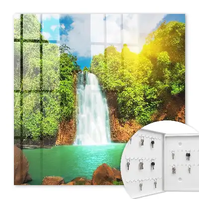 Wall mounted key cabinet Tropical Green Waterfall