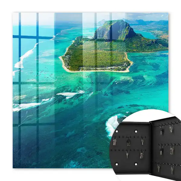 Wall mounted key box Tropical paradise with a turquoise ocean