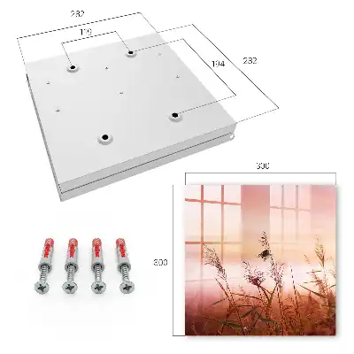 Wall mounted key cabinet Grasses at dawn in pastel shades