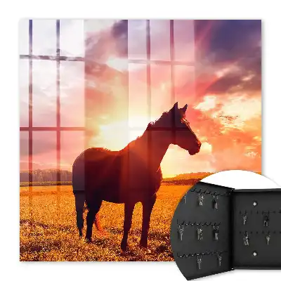 Key box for home A horse in the setting sun