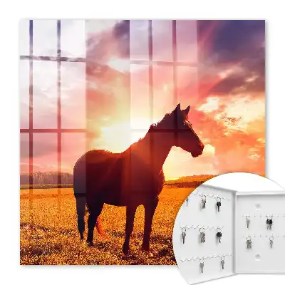 Key box for home A horse in the setting sun