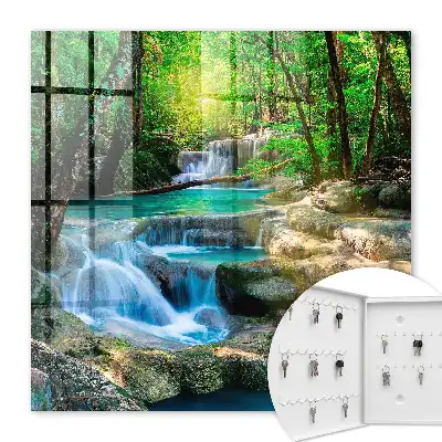 Wall mounted key cabinet Paradise oasis of jungle greenery