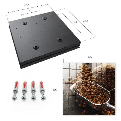 Key cabinet Coffee beans in a metal ladle