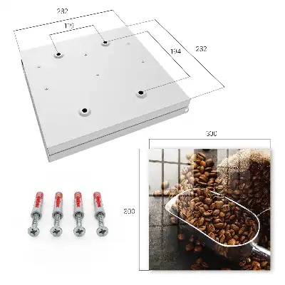 Key cabinet Coffee beans in a metal ladle