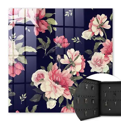 Key box for home Romantic flowers in a dark background