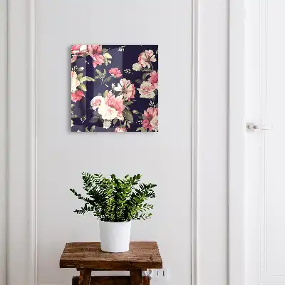 Key box for home Romantic flowers in a dark background