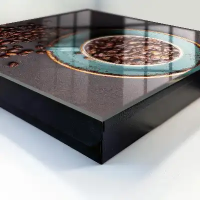 Decorative key box Coffee beans turquoise plate