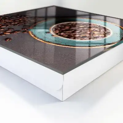 Decorative key box Coffee beans turquoise plate