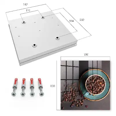 Decorative key box Coffee beans turquoise plate