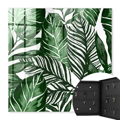 Wall mounted key cabinet Plant patterns diversify the space