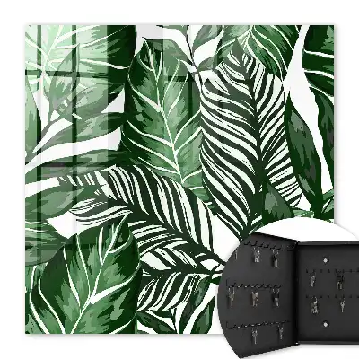 Wall mounted key cabinet Plant patterns diversify the space