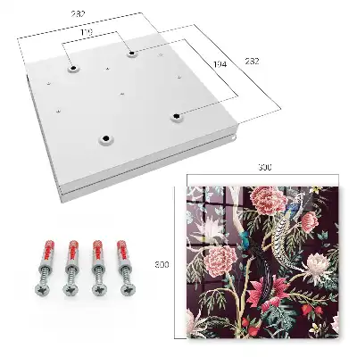 Key cabinet Graceful flowers and birds