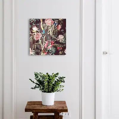 Key cabinet Graceful flowers and birds