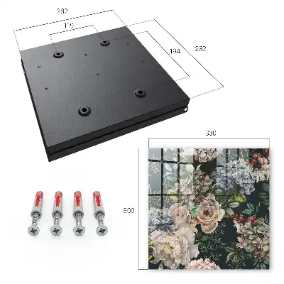 Wall mounted key box Floral pattern on a dark background