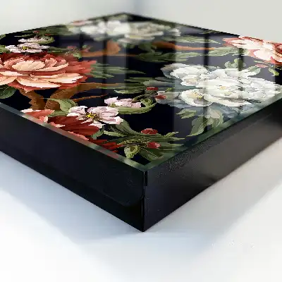 Decorative key box Flowers of nature in the dark background