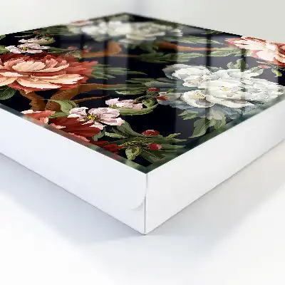Decorative key box Flowers of nature in the dark background
