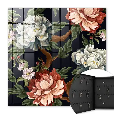 Decorative key box Flowers of nature in the dark background