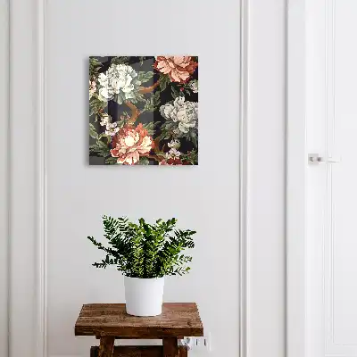 Decorative key box Flowers of nature in the dark background