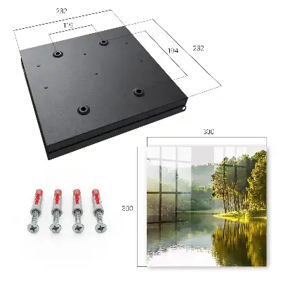 Wall mounted key cabinet Green landscape of trees