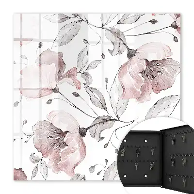 Wall mounted key box Romantic pattern in delicate pastels