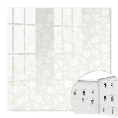 Key box for home Floral pattern in shades of beige