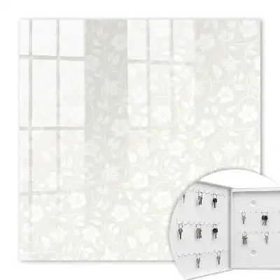 Key box for home Floral pattern in shades of beige