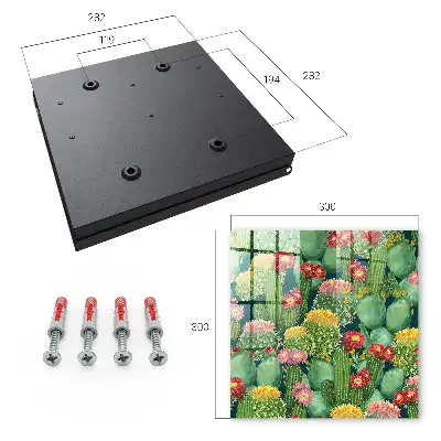 Decorative key box Colorful garden with a dark background