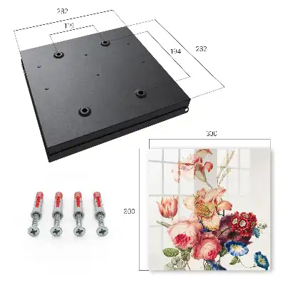 Key cabinet Colorful flowers in pastel colors