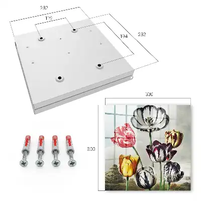 Wall mounted key cabinet Retro tulips full of energy