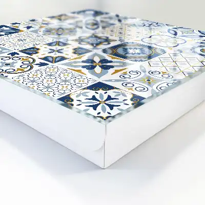 Wall mounted key cabinet Colorful tiles in shades of yellow