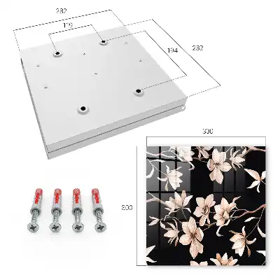 Key cabinet Cream flowers with subtle details