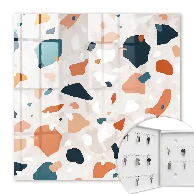 Wall mounted key box Colorful chaos in an abstract style