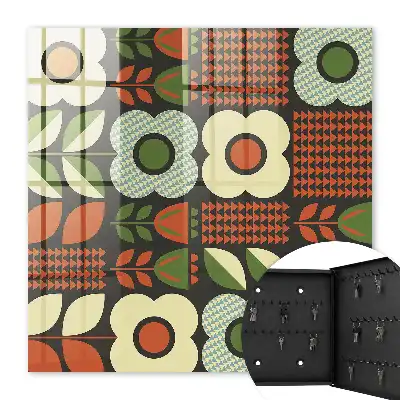 Decorative key box Cheerful geometric flower patterns