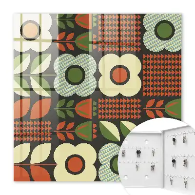 Decorative key box Cheerful geometric flower patterns