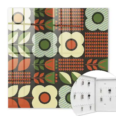 Decorative key box Cheerful geometric flower patterns