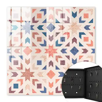 Key cabinet Geometric pattern in warm colors